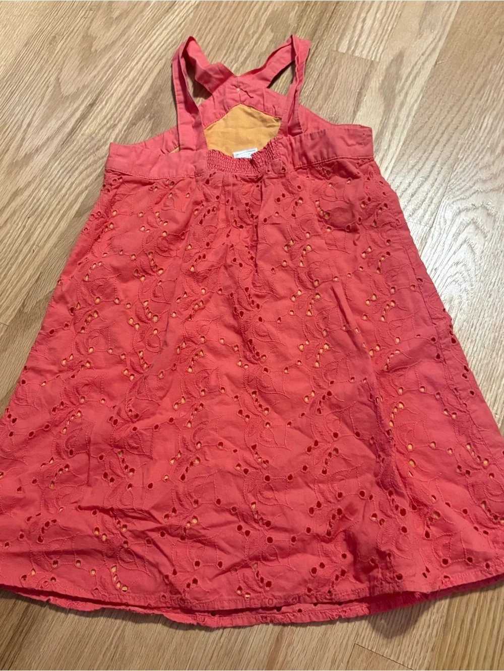 Gymboree Corsage Flower Eyelet Dress Sz 5 Coral Pink Sunflower Vintage Y2K